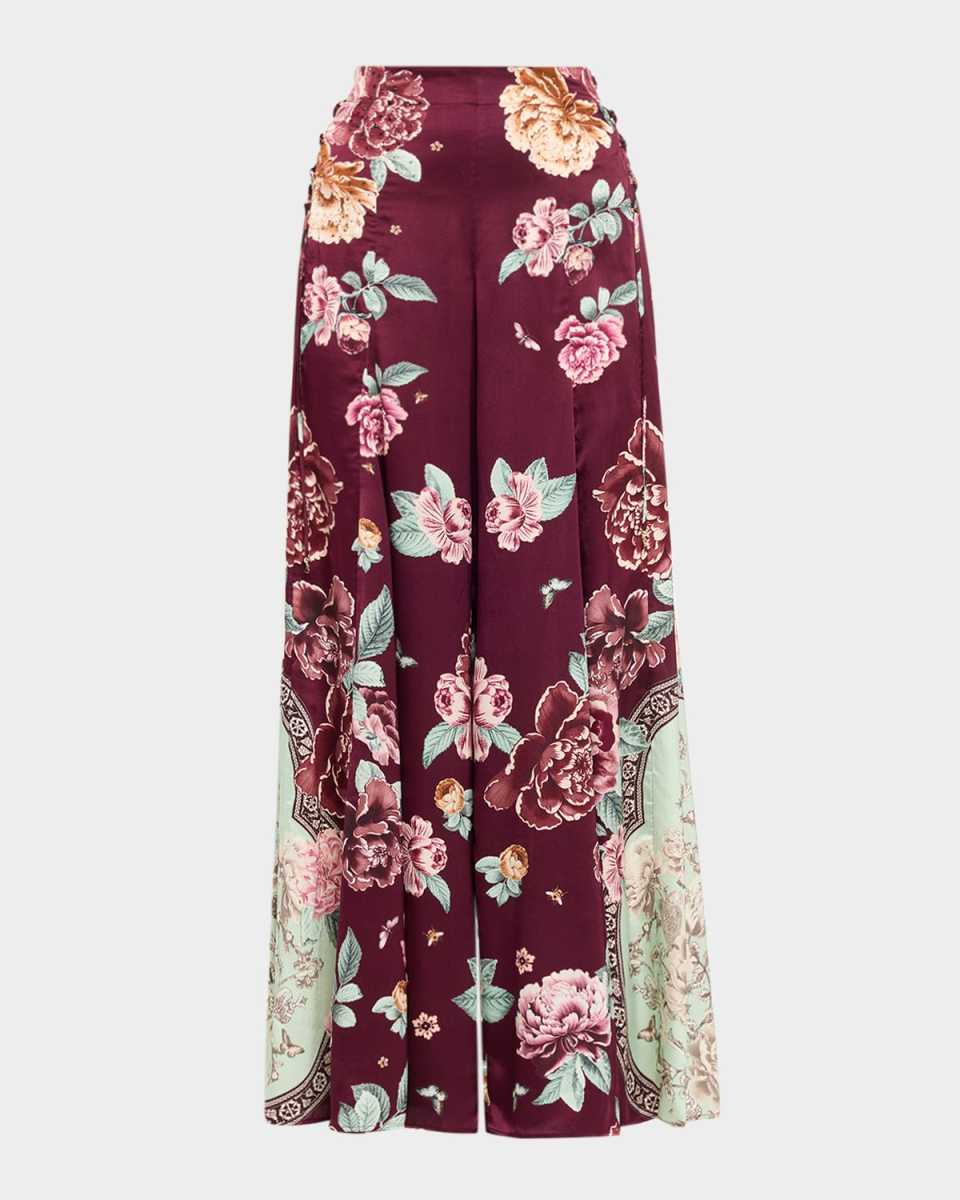 If These Tiles Could Talk Flare Pants with Lace-Up Sides